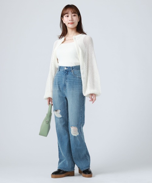 archives（アルシーヴ）の「チェーンニットボレロアンサンブル（ニット/セーター・レディース・ブルー/アイボリー/ブラック/グレイッシュベージュ・MEDIUM）」の5枚目の写真