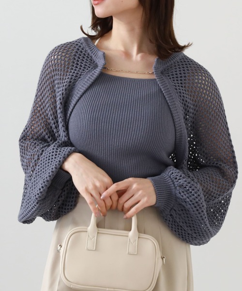 archives（アルシーヴ）の「チェーンニットボレロアンサンブル（ニット/セーター・レディース・ブルー/アイボリー/ブラック/グレイッシュベージュ・MEDIUM）」の12枚目の写真