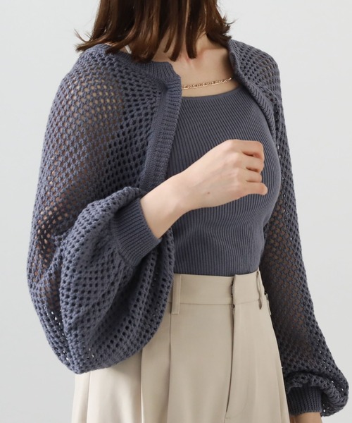 archives（アルシーヴ）の「チェーンニットボレロアンサンブル（ニット/セーター・レディース・ブルー/アイボリー/ブラック/グレイッシュベージュ・MEDIUM）」の13枚目の写真