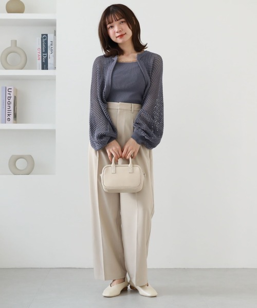 archives（アルシーヴ）の「チェーンニットボレロアンサンブル（ニット/セーター・レディース・ブルー/アイボリー/ブラック/グレイッシュベージュ・MEDIUM）」の16枚目の写真