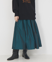 Rouge vif | シャンブレータフタギャザースカート(スカート)