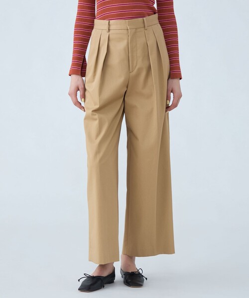 MACPHEE（マカフィー）の「□コットンチノ タックワイドパンツ