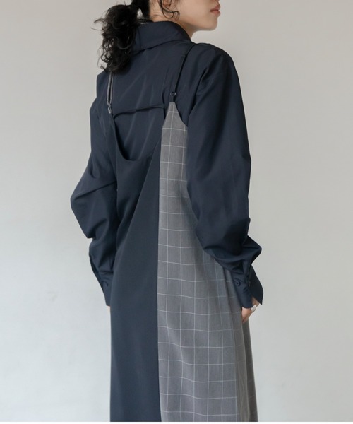 セール】アシンメトリーチェックキャミワンピース（ワンピース
