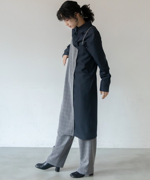 Theory キャミソールワンピース アシンメトリー シルク混 ストライプ S ストライプローンキャミソールワンピース | human woman