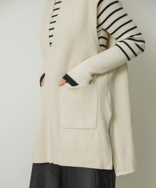SENSE OF PLACE by URBAN RESEARCH（センスオブプレイスバイアーバンリサーチ）の「スキッパーニットベスト（ベスト・レディース・ライトグレー/ベージュ/オフホワイト/ブラック・ONE）」の5枚目の写真