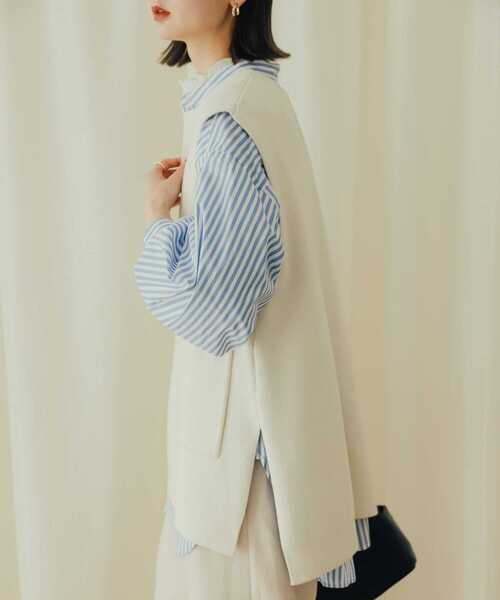 SENSE OF PLACE by URBAN RESEARCH（センスオブプレイスバイアーバンリサーチ）の「スキッパーニットベスト（ベスト・レディース・ライトグレー/ベージュ/オフホワイト/ブラック・ONE）」の19枚目の写真