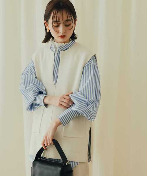 SENSE OF PLACE by URBAN RESEARCH（センスオブプレイスバイアーバンリサーチ）の「スキッパーニットベスト（ベスト・レディース・ライトグレー/ベージュ/オフホワイト/ブラック・ONE）」の20枚目の写真