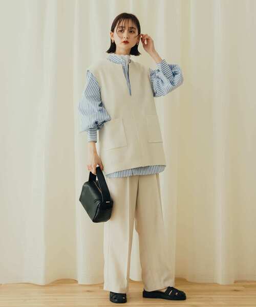 SENSE OF PLACE by URBAN RESEARCH（センスオブプレイスバイアーバンリサーチ）の「スキッパーニットベスト（ベスト・レディース・ライトグレー/ベージュ/オフホワイト/ブラック・ONE）」の21枚目の写真