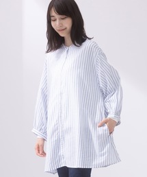 麻混 チュニック シャツ