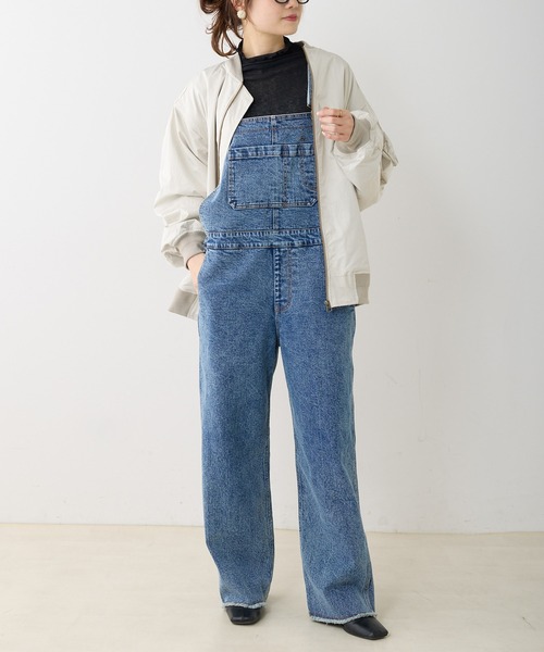 PUAL CE CIN（ピュアルセシン）の「ストレッチデニムサロペット（サロペット/オーバーオール・レディース・サックスブルー/ブルー・FREE）」の3枚目の写真