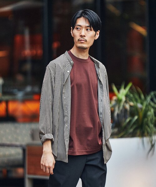 セール】【LA BOUCLE / ラブークル】スタンドカラーシャツ パターン