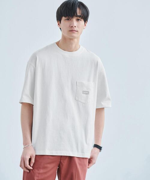 CHUMS(チャムス)の「【別注】<CHUMS> ロゴ ポケット Tシャツ カットソー(Tシャツ/カットソー・メンズ・ライラック/ベージュ/ホワイト・S/XL/L/M)」の2枚目の写真