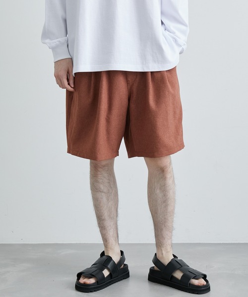 JUNRED(ジュンレッド)の「リネンライクイージーショートパンツ(その他パンツ・メンズ・オリーブ/ブラウン/キナリ・M/L/LL)」の1枚目の写真