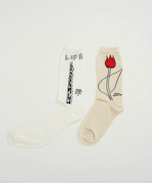 conges payes ADIEU TRISTESSE（コンジェ ペイエ アデュートリステス）の「山口一郎さんコラボソックス（ソックス/靴下・レディース・オフホワイト/ベージュ・FREE）」の9枚目の写真