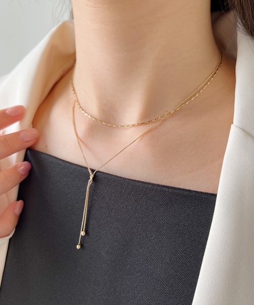 iso（イソ）の「Y字ループタイネックレス（ネックレス・レディース・シルバー/ゴールド・FREE）」の7枚目の写真
