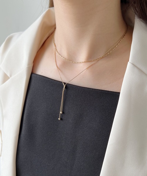 iso（イソ）の「Y字ループタイネックレス（ネックレス・レディース・シルバー/ゴールド・FREE）」の8枚目の写真