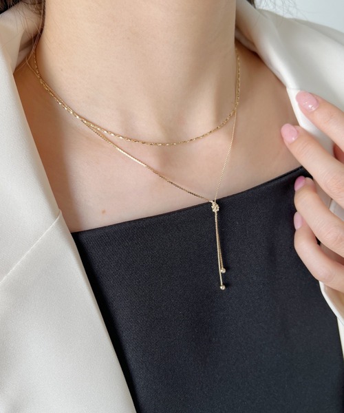 iso（イソ）の「Y字ループタイネックレス（ネックレス・レディース・シルバー/ゴールド・FREE）」の9枚目の写真