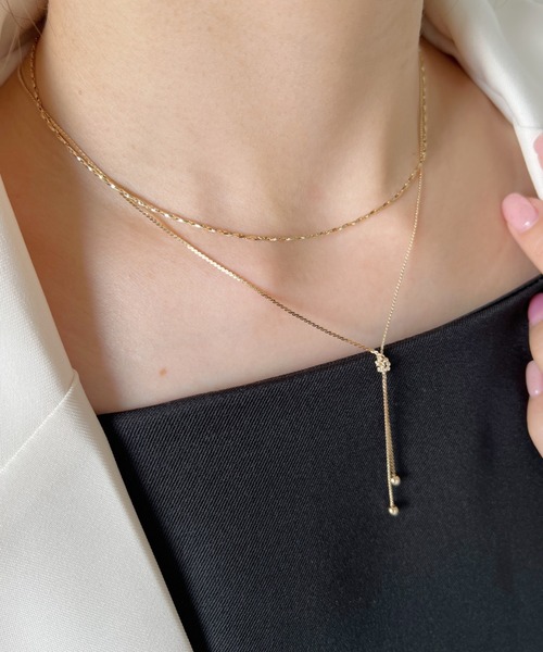 iso（イソ）の「Y字ループタイネックレス（ネックレス・レディース・シルバー/ゴールド・FREE）」の10枚目の写真
