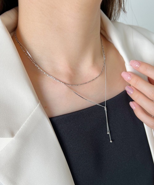 iso（イソ）の「Y字ループタイネックレス（ネックレス・レディース・シルバー/ゴールド・FREE）」の5枚目の写真