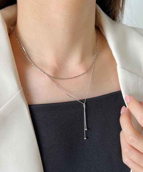 iso（イソ）の「Y字ループタイネックレス（ネックレス・レディース・シルバー/ゴールド・FREE）」の4枚目の写真