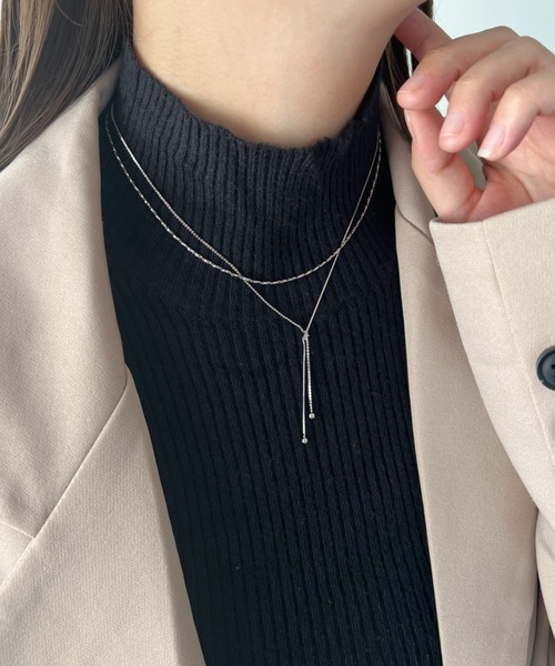 iso（イソ）の「Y字ループタイネックレス（ネックレス・レディース・シルバー/ゴールド・FREE）」の12枚目の写真