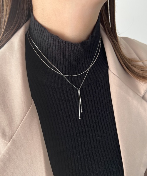 iso（イソ）の「Y字ループタイネックレス（ネックレス・レディース・シルバー/ゴールド・FREE）」の13枚目の写真