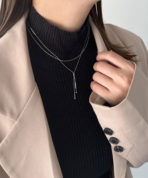 iso（イソ）の「Y字ループタイネックレス（ネックレス・レディース・シルバー/ゴールド・FREE）」の14枚目の写真