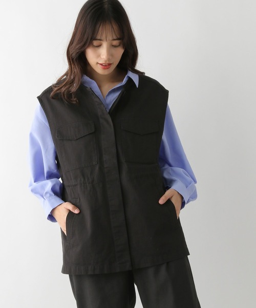 GLOBAL WORK(グローバルワーク)の「ミリタリーベスト/177871(ベスト・レディース・カーキ/スミクロ/ダークグレー・FREE)」の2枚目の写真