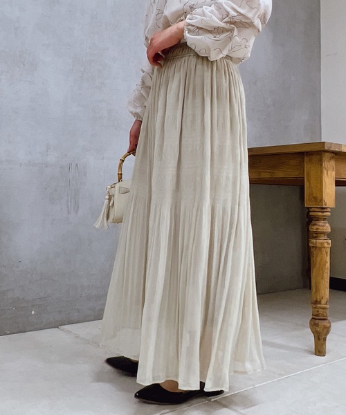 un dix cors（アンディコール）の「切替ギャザースカート（スカート・レディース・グリーン/ブルー/ベージュ・FREE）」の15枚目の写真