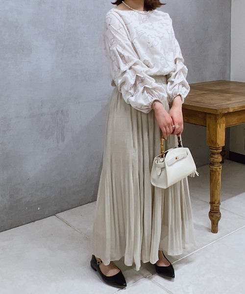 un dix cors（アンディコール）の「切替ギャザースカート（スカート・レディース・グリーン/ブルー/ベージュ・FREE）」の14枚目の写真