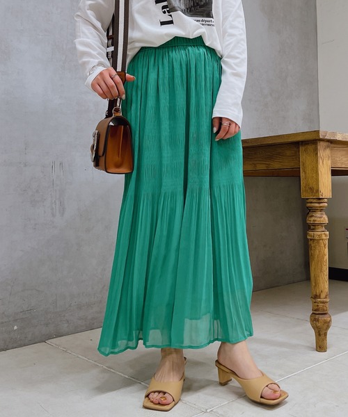 un dix cors（アンディコール）の「切替ギャザースカート（スカート・レディース・グリーン/ブルー/ベージュ・FREE）」の22枚目の写真