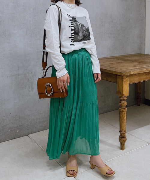 un dix cors（アンディコール）の「切替ギャザースカート（スカート・レディース・グリーン/ブルー/ベージュ・FREE）」の13枚目の写真