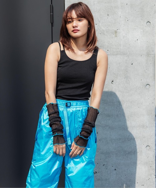 CONTROL FREAK / CTFK(コントロールフリーク)の「CONTROL FREAK(コントロールフリーク)シアーアームカバー(アームカバー・レディース・アイボリー/ブラック/グリーン・FREE)」の2枚目の写真