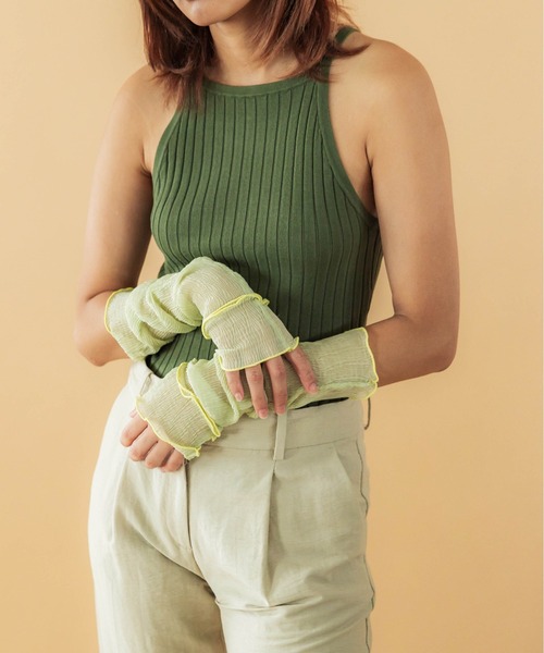 CONTROL FREAK / CTFK(コントロールフリーク)の「CONTROL FREAK(コントロールフリーク)シアーアームカバー(アームカバー・レディース・アイボリー/ブラック/グリーン・FREE)」の12枚目の写真