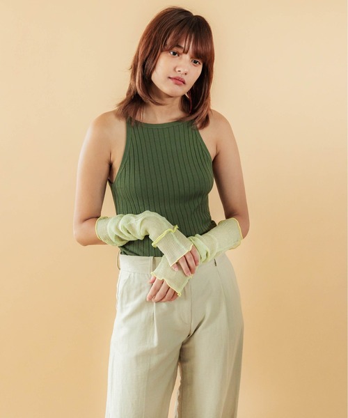 CONTROL FREAK / CTFK(コントロールフリーク)の「CONTROL FREAK(コントロールフリーク)シアーアームカバー(アームカバー・レディース・アイボリー/ブラック/グリーン・FREE)」の13枚目の写真