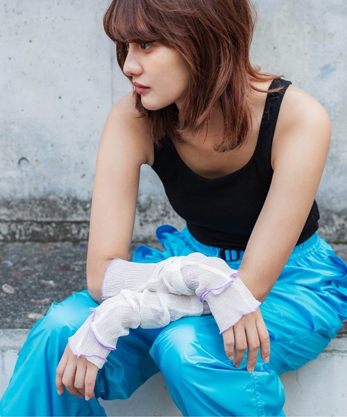 CONTROL FREAK / CTFK(コントロールフリーク)の「CONTROL FREAK(コントロールフリーク)シアーアームカバー(アームカバー・レディース・アイボリー/ブラック/グリーン・FREE)」の11枚目の写真