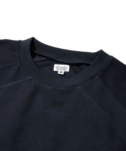 AOZORA(アオゾラ)の「AOZORA/アオゾラ ストライプインレイラグランロンT(Tシャツ/カットソー・メンズ・ブルー系その他/ブラック/マスタード・MEDIUM/LARGE/X-LARGE)」の5枚目の写真