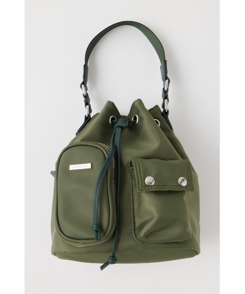 MOUSSY（マウジー）の「LOGO STRAP BUCKET バッグ（ショルダーバッグ・レディース・ライトカーキ/ブラック/オフホワイト・FREE）」の3枚目の写真