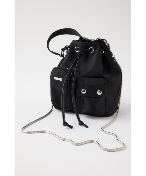 MOUSSY（マウジー）の「LOGO STRAP BUCKET バッグ（ショルダーバッグ・レディース・ライトカーキ/ブラック/オフホワイト・FREE）」の6枚目の写真