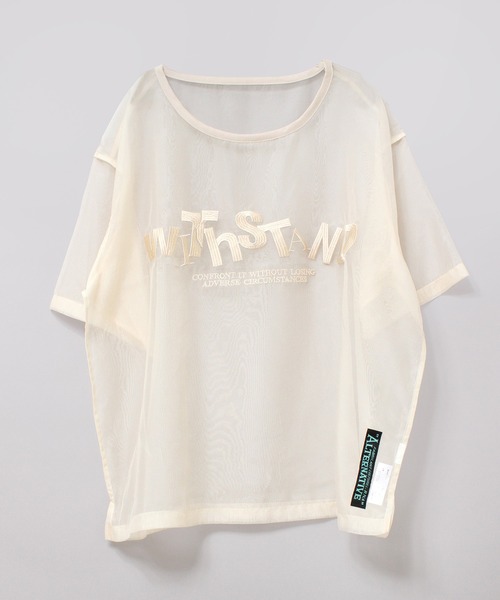 RNA（アールエヌエー）の「B2772 ＷＩＴＨＳＴＡＮＤロゴシアーＴ（Tシャツ/カットソー・レディース・ブラック/ライトベージュ/ラベンダー・MEDIUM）」の3枚目の写真