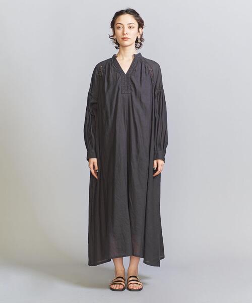 Torrazzo Donna(トラッゾドンナ)の「【別注】<TORRAZZO DONNA>カフタンワンピース -ウォッシャブル-(ワンピース・レディース・ダークグレー/ライム・FREE)」の3枚目の写真