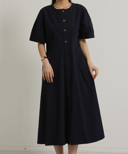 MAISON DE THERESE(メゾン ド テレーズ)の「Aラインロングシャツワンピース(ワンピース・レディース・ベージュ/ネイビー・M)」の17枚目の写真