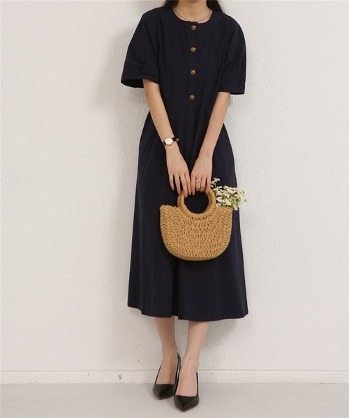 MAISON DE THERESE(メゾン ド テレーズ)の「Aラインロングシャツワンピース(ワンピース・レディース・ベージュ/ネイビー・M)」の14枚目の写真