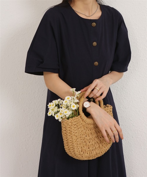MAISON DE THERESE(メゾン ド テレーズ)の「Aラインロングシャツワンピース(ワンピース・レディース・ベージュ/ネイビー・M)」の3枚目の写真