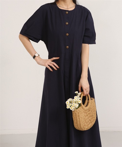 MAISON DE THERESE(メゾン ド テレーズ)の「Aラインロングシャツワンピース(ワンピース・レディース・ベージュ/ネイビー・M)」の18枚目の写真