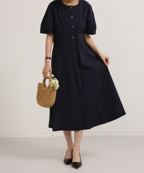 MAISON DE THERESE(メゾン ド テレーズ)の「Aラインロングシャツワンピース(ワンピース・レディース・ベージュ/ネイビー・M)」の21枚目の写真