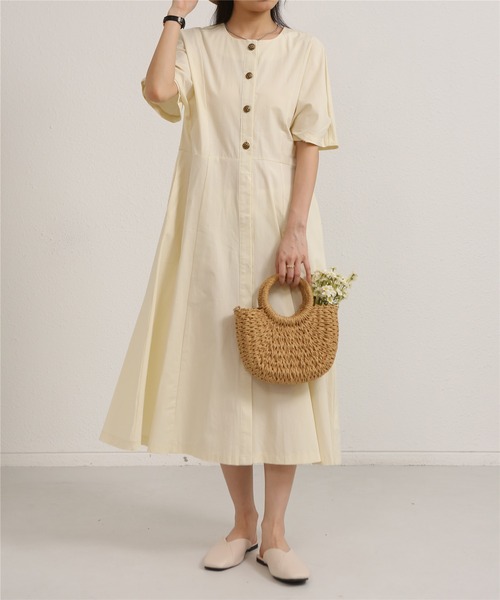 MAISON DE THERESE(メゾン ド テレーズ)の「Aラインロングシャツワンピース(ワンピース・レディース・ベージュ/ネイビー・M)」の11枚目の写真