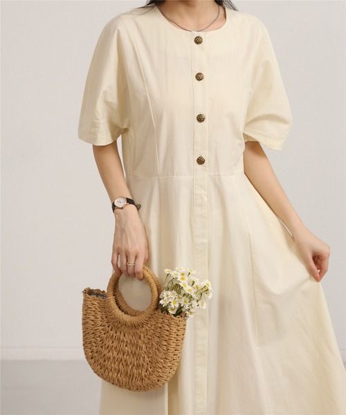 MAISON DE THERESE(メゾン ド テレーズ)の「Aラインロングシャツワンピース(ワンピース・レディース・ベージュ/ネイビー・M)」の15枚目の写真