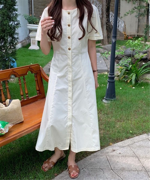 MAISON DE THERESE(メゾン ド テレーズ)の「Aラインロングシャツワンピース(ワンピース・レディース・ベージュ/ネイビー・M)」の5枚目の写真