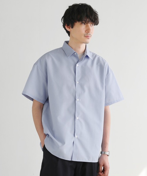 LIL VENDARS(リルヴェンダース)の「セミワイドレギュラーカラーブロード半袖シャツ(シャツ/ブラウス・メンズ・ネイビー/ホワイト/ベージュ系/サックスブルー/ホワイト系/ネイビー系・L/M/XL)」の5枚目の写真